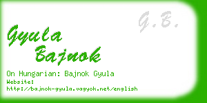 gyula bajnok business card